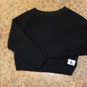 Black Calvin Klein crop sweater - large